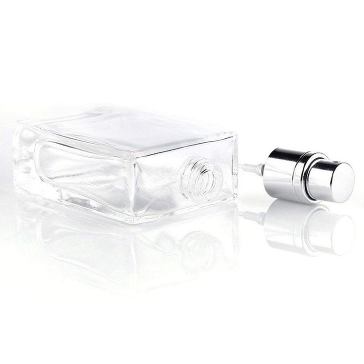 In Stock Fashion Wholesale Luxury Woman 30ml 50ml Black Square Spray Glass Perfume Bottle