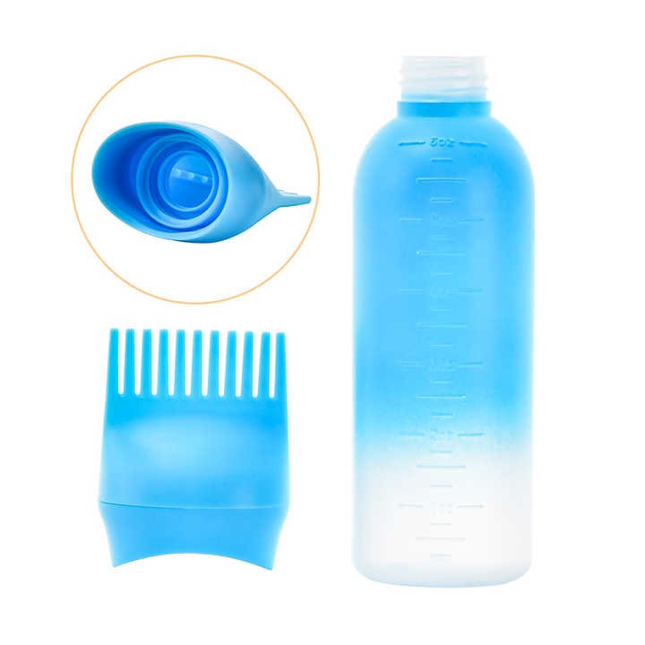 pink blue purple white salon empty clear pp plastic shampoo oil hair dye comb squeeze applicator bottle