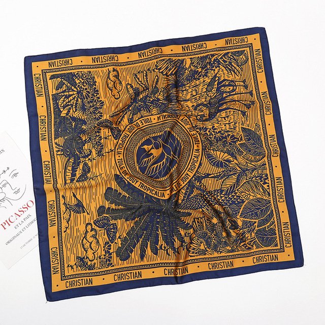 Luxury Brand Silk Scarf Women Soft neckerchife Hijab Female Foulard Floral Printed Scarves Ladies Shawl Bandanna Handkerchief