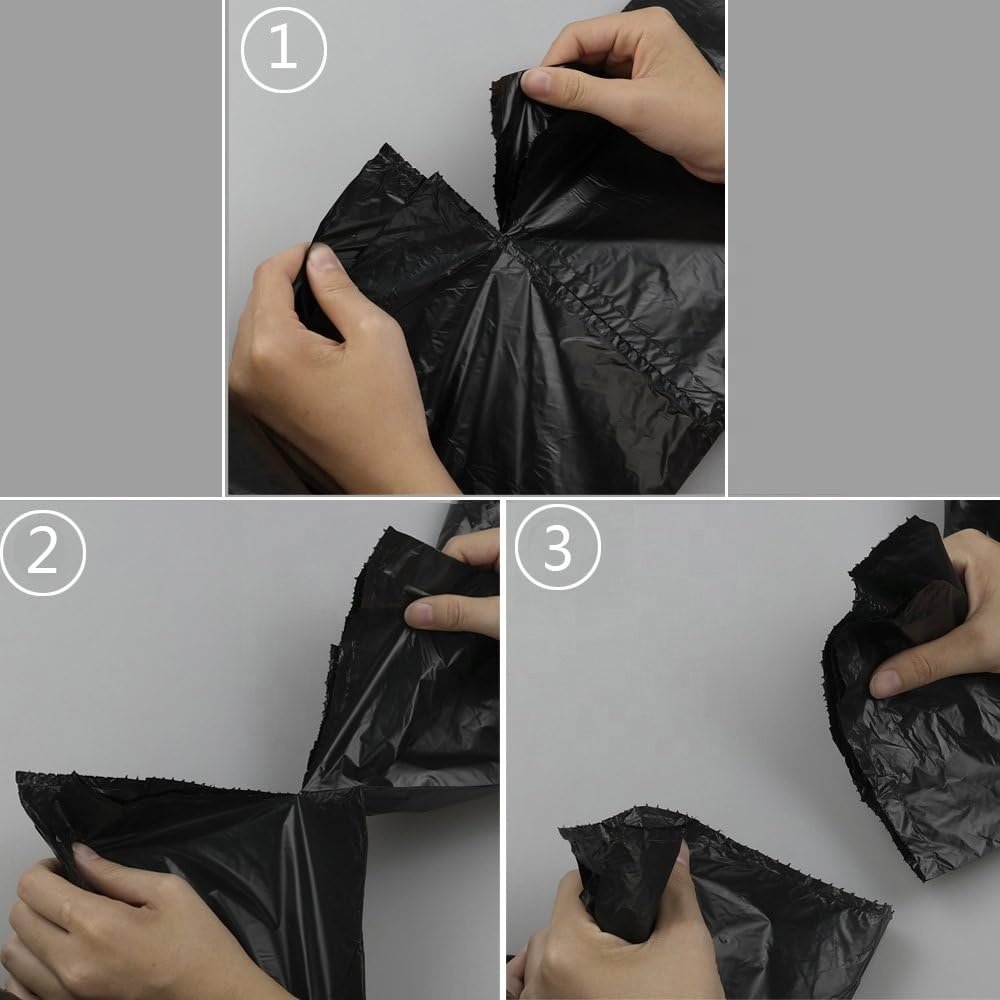Drawstring garbage bag factory Wholesale Price,45-55 Gallon 1.25 MIL Black Garbage Bags With Drawstrings