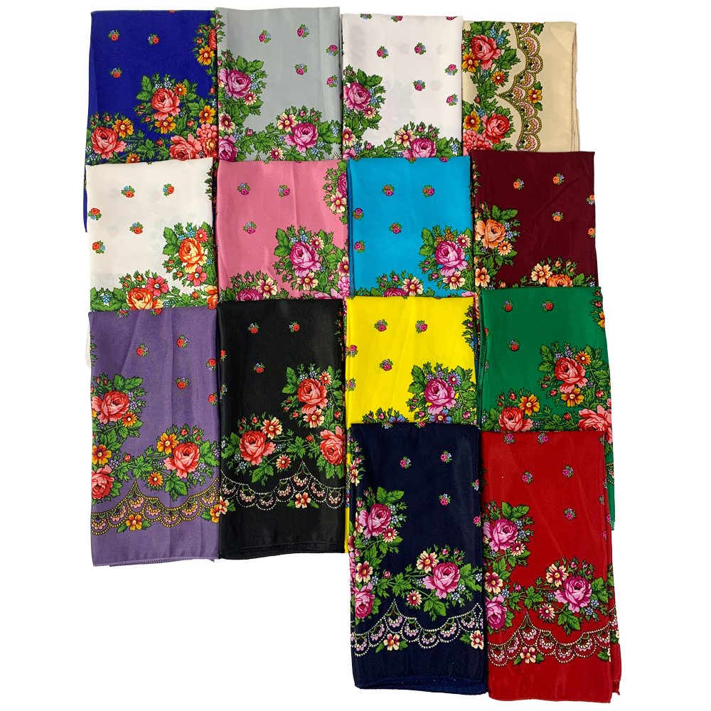70*70cm Russian Square Scarf Luxury Floral Print Bandana Headband Scarves Ethnic Shawl Handkerchief Babushka Head Wraps