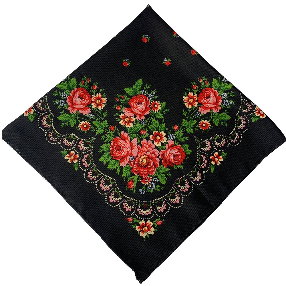 70*70cm Russian Square Scarf Luxury Floral Print Bandana Headband Scarves Ethnic Shawl Handkerchief Babushka Head Wraps