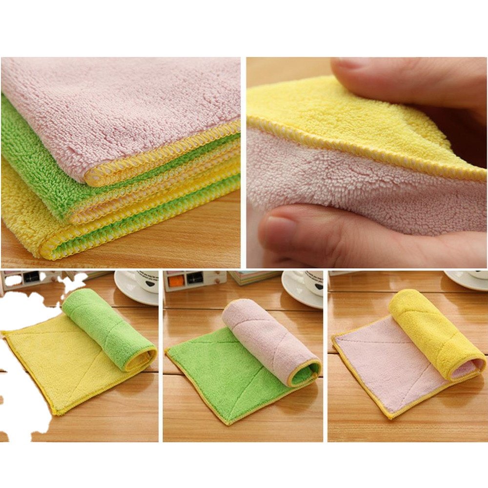 Kitchen accessories handkerchief Mixed Color Microfiber Car Cleaning Towel Multipurpose Kitchen Washing Polishing Cloth Rags