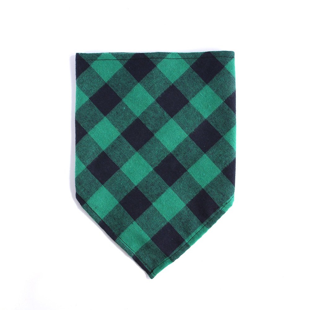 Hot Sale Dog Buffalo Plaid Dog Bandana Custom Christmas Handkerchiefs Pet Scarfs Triangle Bibs for Small Medium Puppies Pets