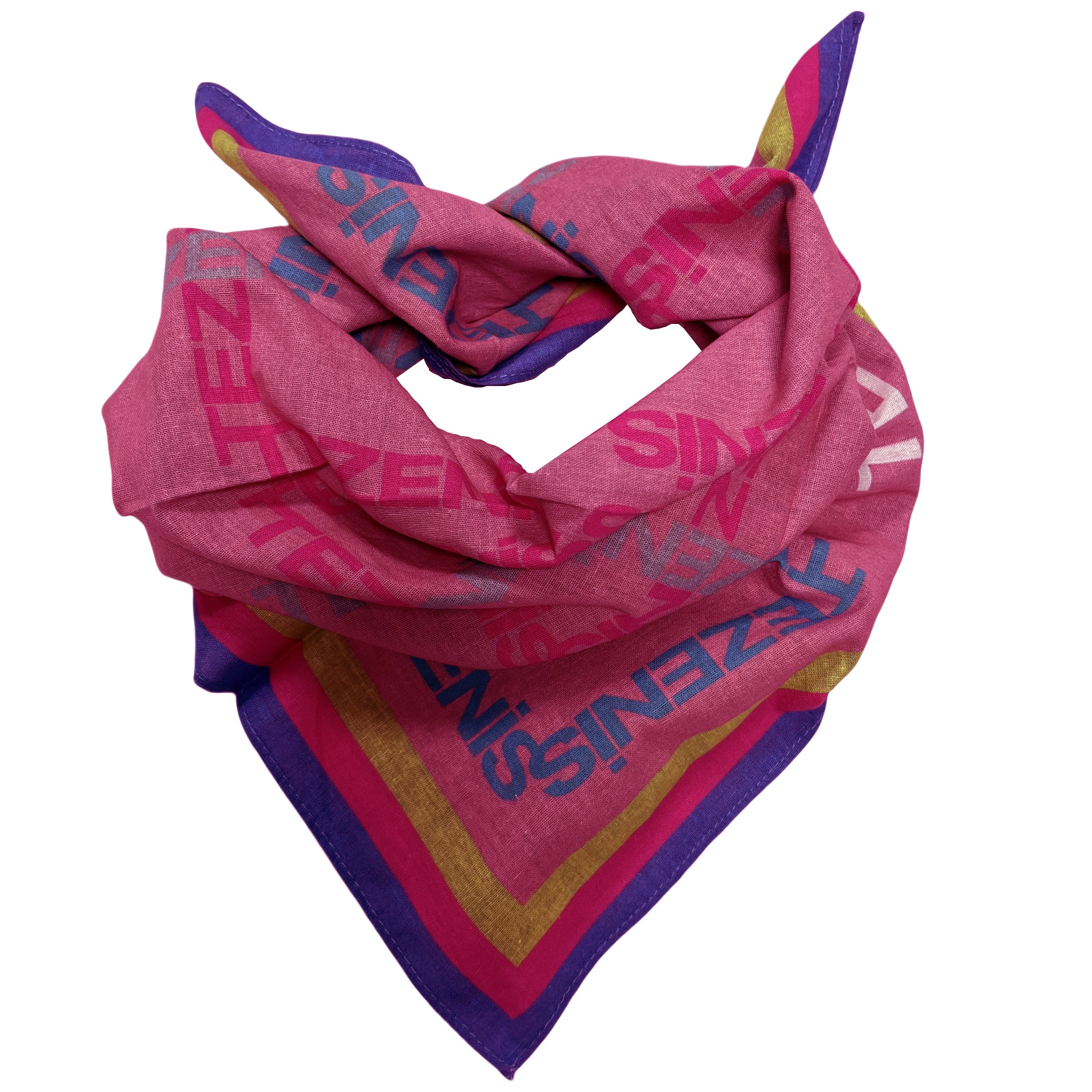 Factory Customized Double Sided Print Designs Logo 100% Cotton Bandana Classic Square Scarf & Handkerchief for Events Promotion
