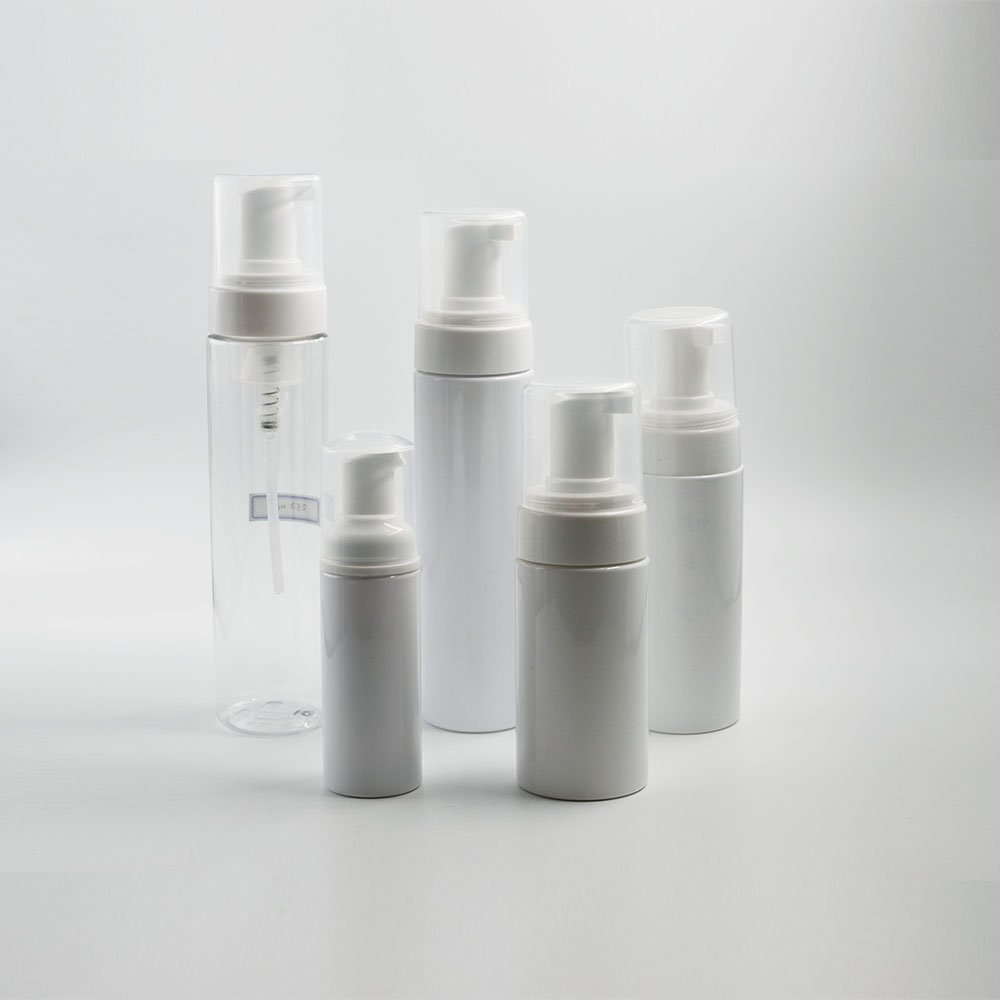 FTS 60ml Wholesale White Bubble Foam Spray Pump Plastic Cosmetic Mousse Bottle With Pump