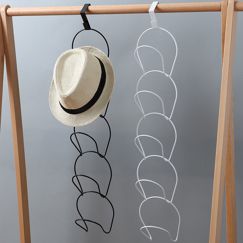 Door Hanging Hat Rack Bag Belt Scarf Wall Metal Storage 5 Hangers /Clothes Accessory Steel Wire Space Save Cabinet Organizer