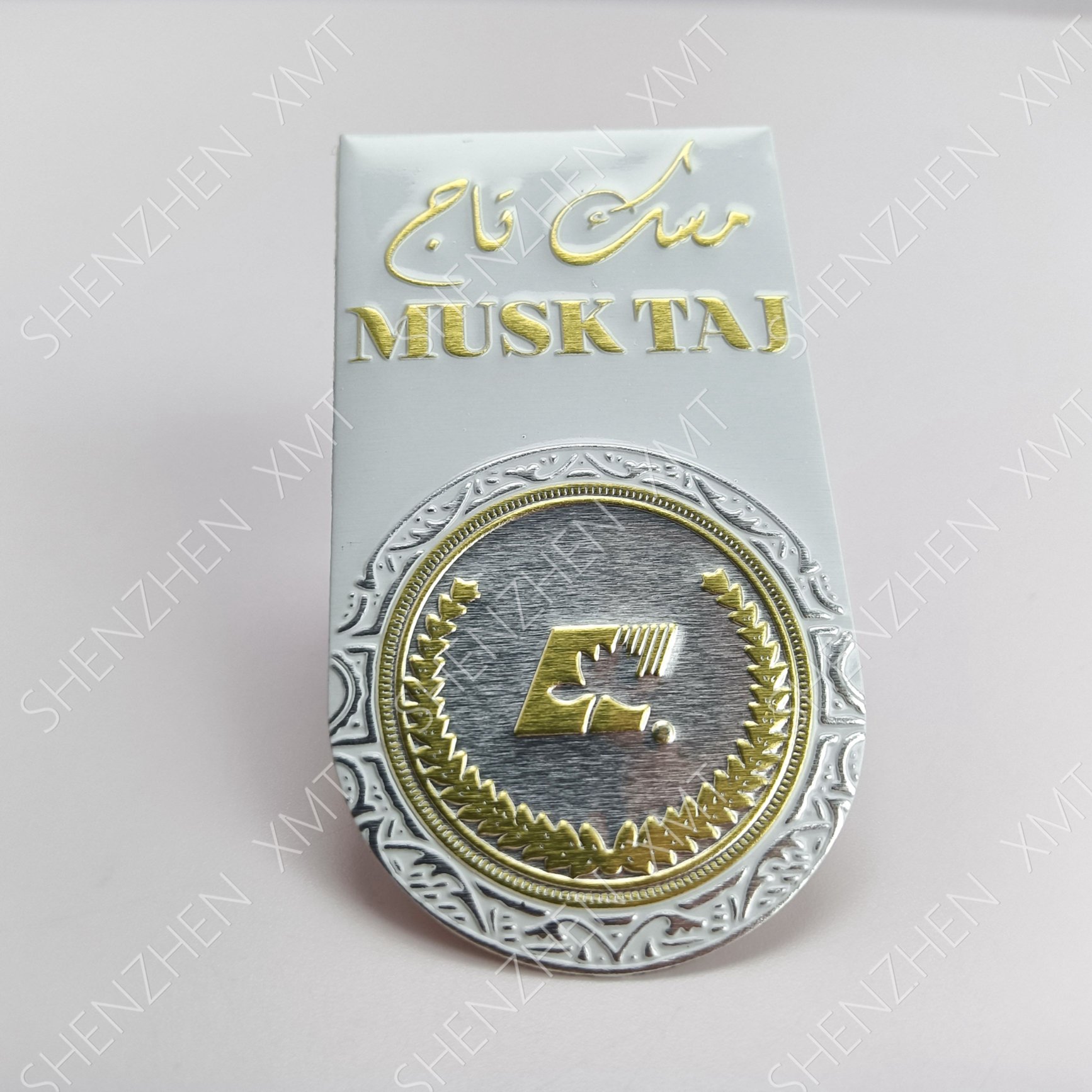 Customized Glass Essential Oil Bottle Care Packaging Metal Logo Label Sticker for Hand Sanitizer Bottle
