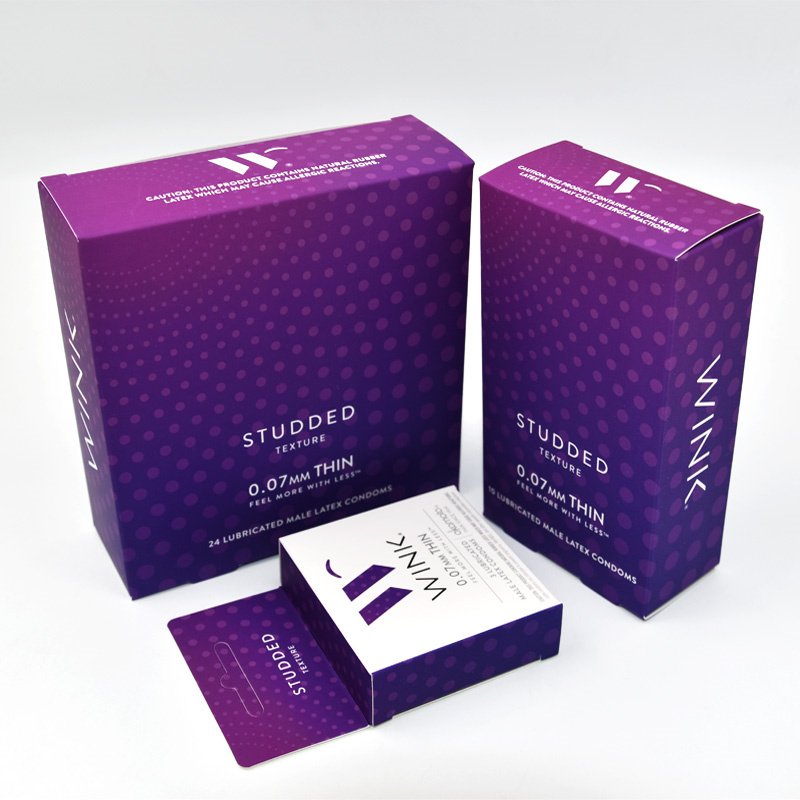 foldable artpaper condom box daily personal health care outer pack case