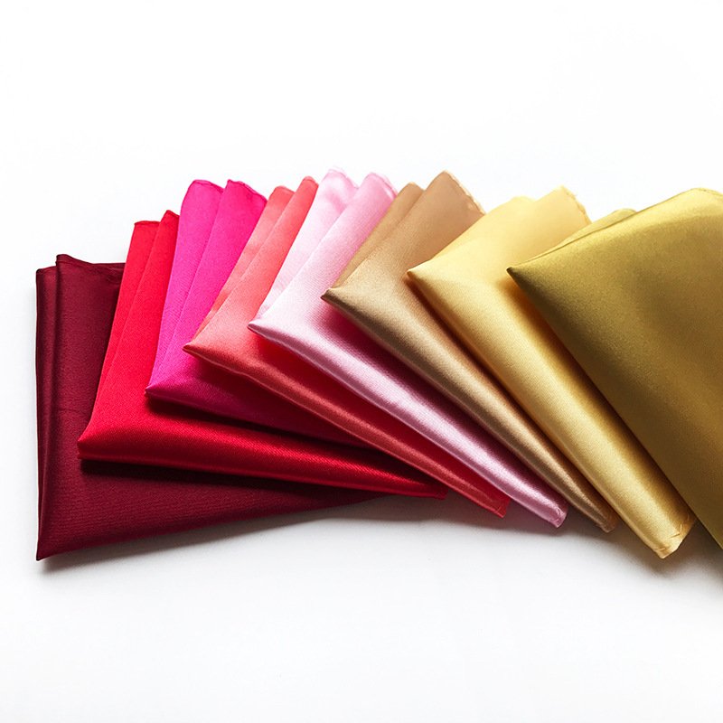 Assorted Solid Color satin silk Bandana Holder Wedding Party Decoration Men Pocket Square Handkerchief