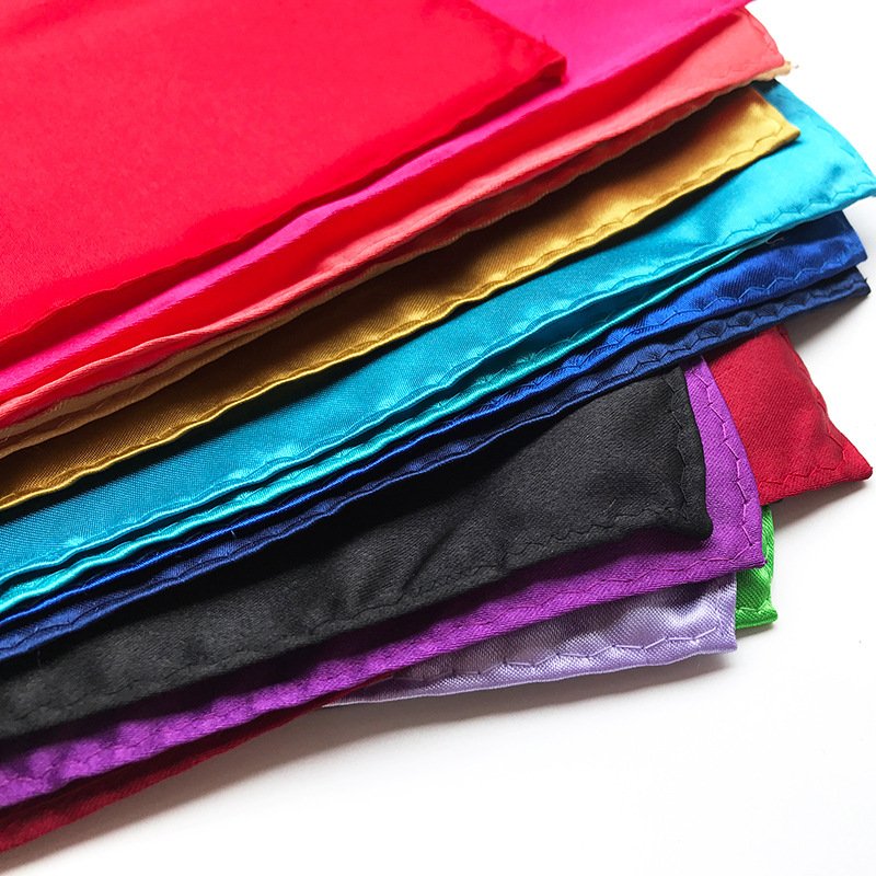 Assorted Solid Color satin silk Bandana Holder Wedding Party Decoration Men Pocket Square Handkerchief