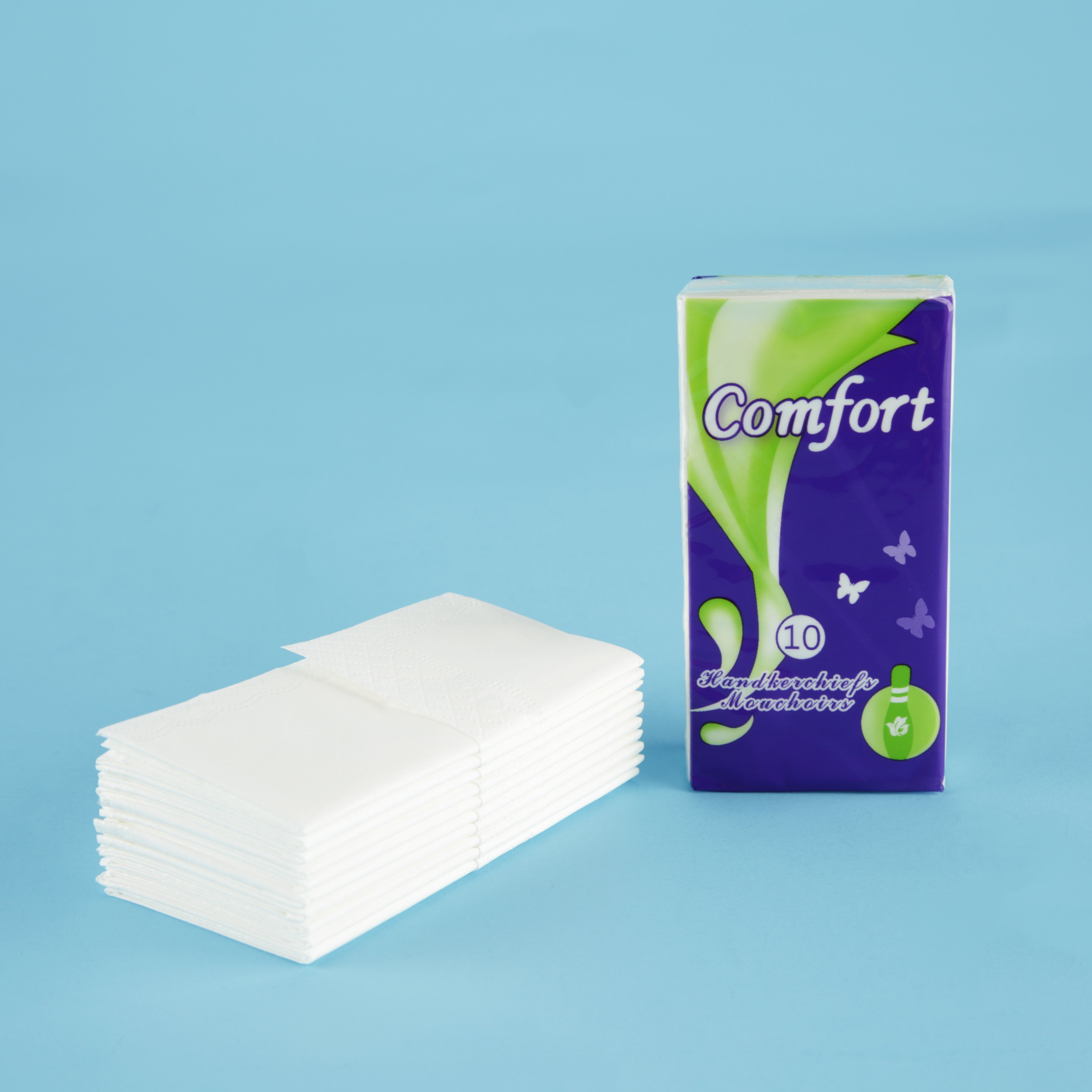 Factory Wholesale Best Quality 4 Ply Comfortable Pocket Tissue Handkerchief Tissues Paper