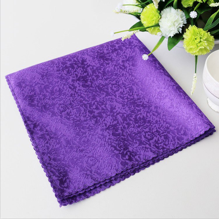 purple table handkerchief cloth logo linen napkin green fabric for table napkins wedding decoration