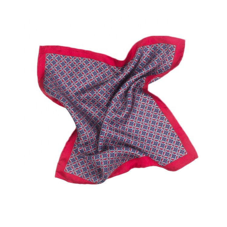 China Suppliers Manufacturer Pocket Handkerchief Fancy Hemstitch Wedding Screen Print Polyester Handkerchiefs