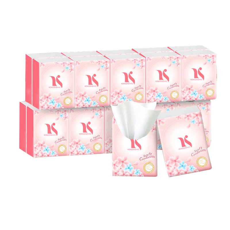 6 Pack Cartoon Design Virgin Wood Pulp Mini Pocket Tissue Factory Direct Sale White Soft Handkerchief Paper