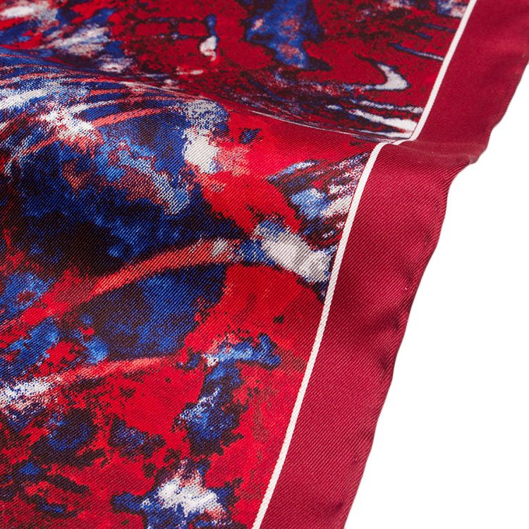 Branded Printed Red Pocket Square Microfiber Logo Handkerchief For Women Ladies