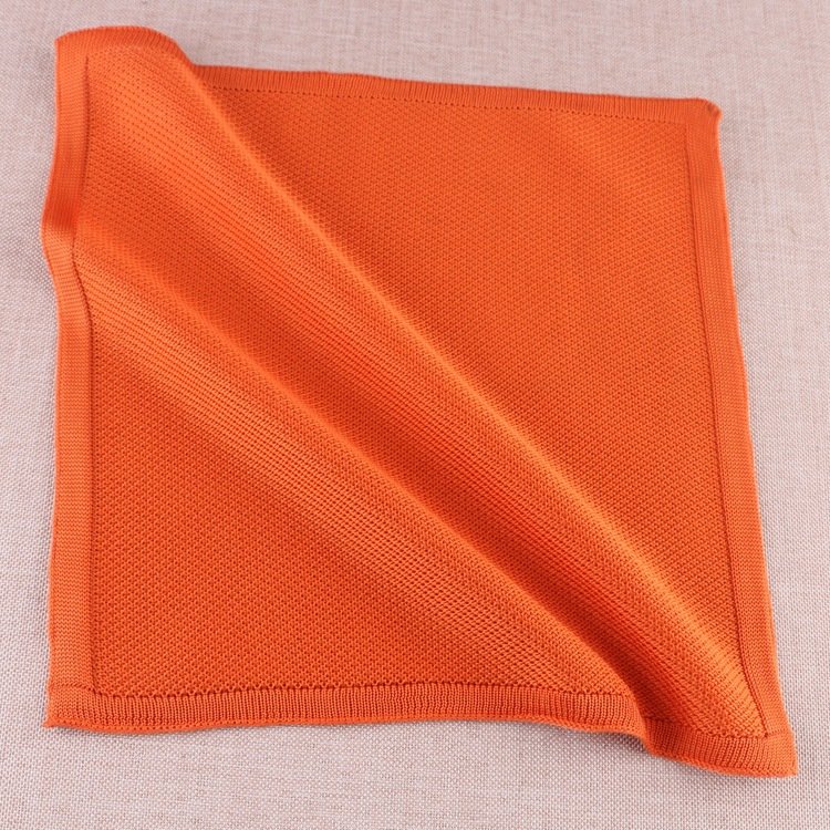 Men Weddings Suits Accessory Fashion Plain Handkerchiefs High Quality Solid Color Knit Pocket Squares