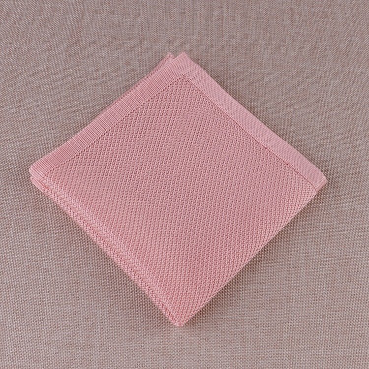 Men Weddings Suits Accessory Fashion Plain Handkerchiefs High Quality Solid Color Knit Pocket Squares