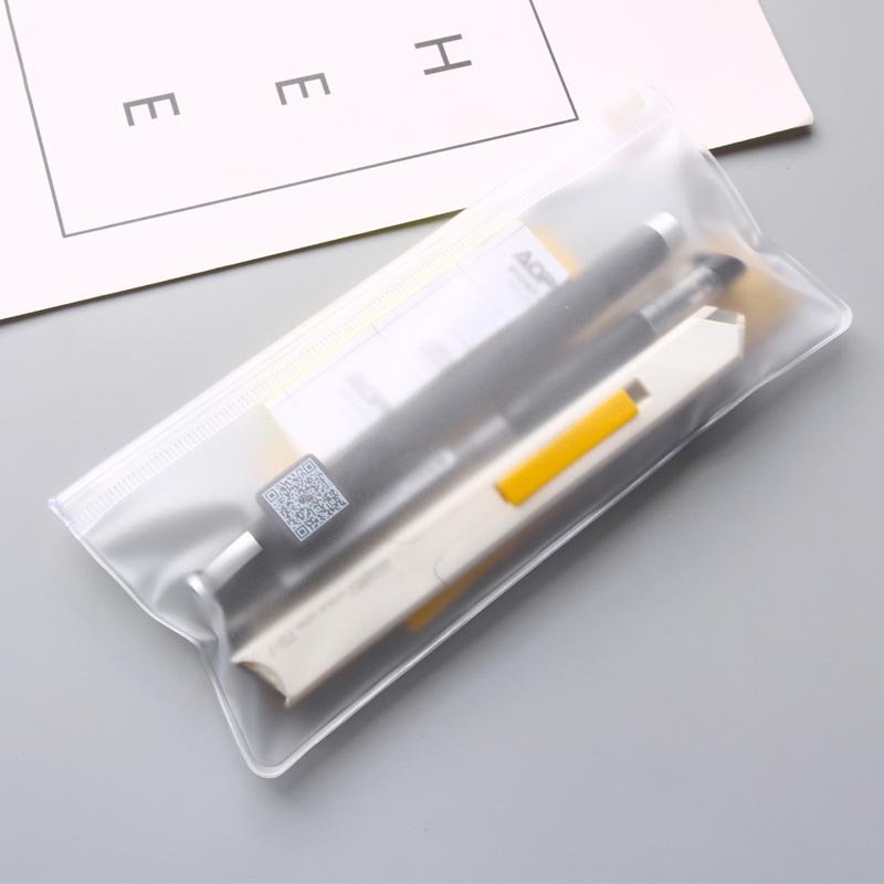 PVC zipper Stationery pen ruler bags Plastic storage accessories translucent frosted packaging bag