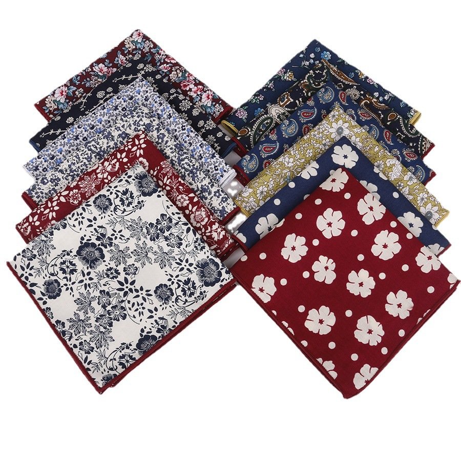 New Design Mens 25*25CM Chest Handkerchief for Wedding Mens Suit Pattern Hanky Pocket Square