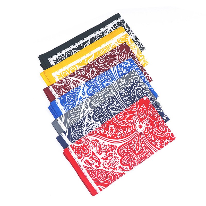 100% Cotton Novelty Double Sided Print Paisley Cowboy sweat band Party Favor Scarf Headband Custom Sports Bandana for men