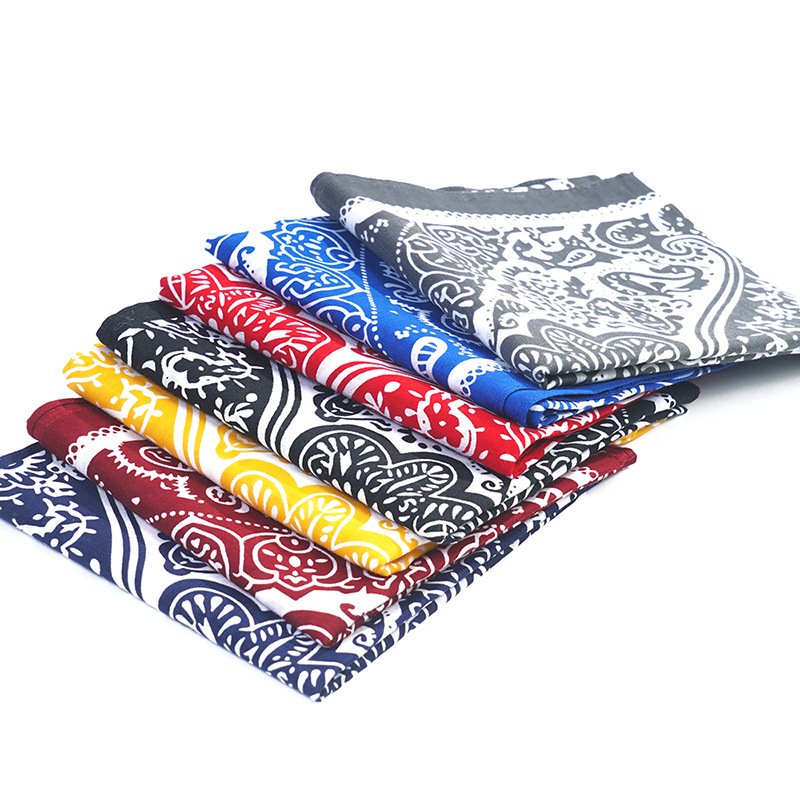 100% Cotton Novelty Double Sided Print Paisley Cowboy sweat band Party Favor Scarf Headband Custom Sports Bandana for men