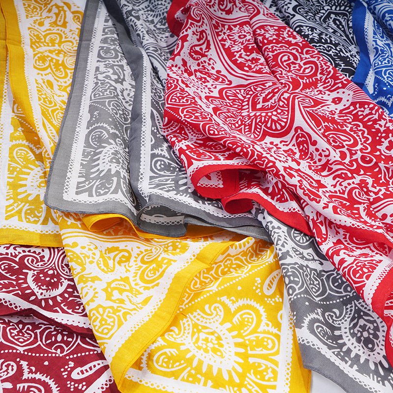 100% Cotton Novelty Double Sided Print Paisley Cowboy sweat band Party Favor Scarf Headband Custom Sports Bandana for men