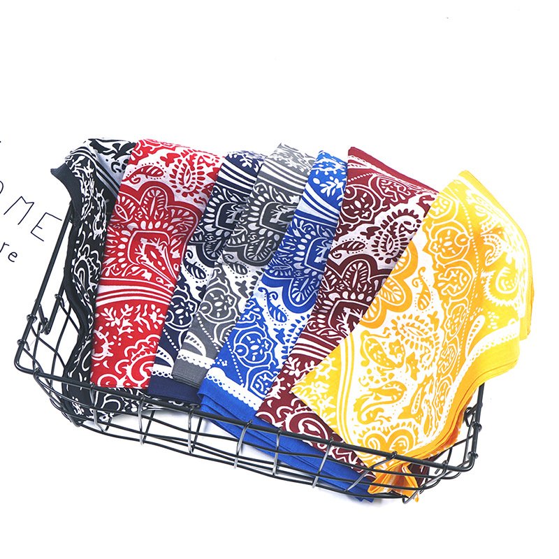 100% Cotton Novelty Double Sided Print Paisley Cowboy sweat band Party Favor Scarf Headband Custom Sports Bandana for men