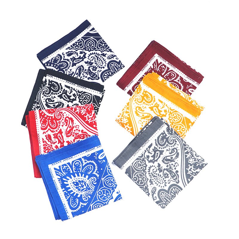 100% Cotton Novelty Double Sided Print Paisley Cowboy sweat band Party Favor Scarf Headband Custom Sports Bandana for men