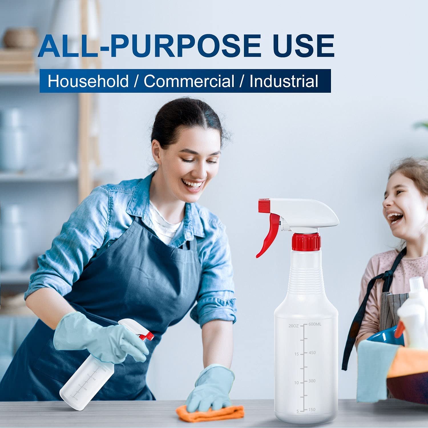 custom wholesale 24oz HDPE Plastic plastic trigger spray bottle 16 oz heavy duty chemical resistant sprayer
