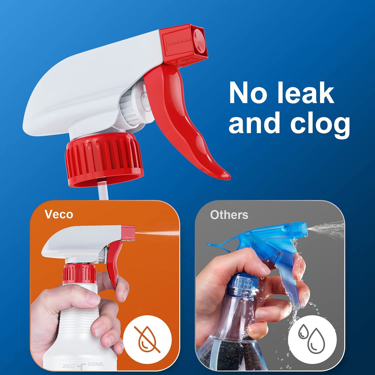 custom wholesale 24oz HDPE Plastic plastic trigger spray bottle 16 oz heavy duty chemical resistant sprayer