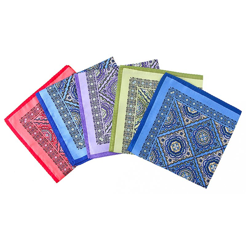 Stocklot Mens Handkerchief 13 Inch Paisley Hanky Custom Printed Soft Polyester Hankies