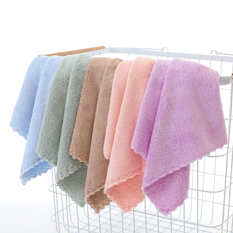 Manufacturer wholesale new coral fleece small square towel children's handkerchief soft absorbent