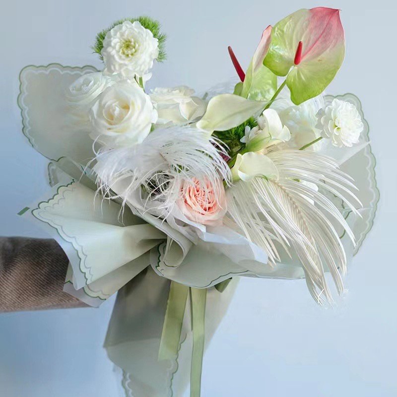 Wholesale New exquisite handkerchief style flower paper waterproof packaging flower material