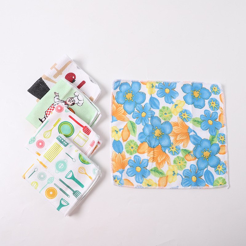 Square microfiber custom printed hand towel handkerchief for India
