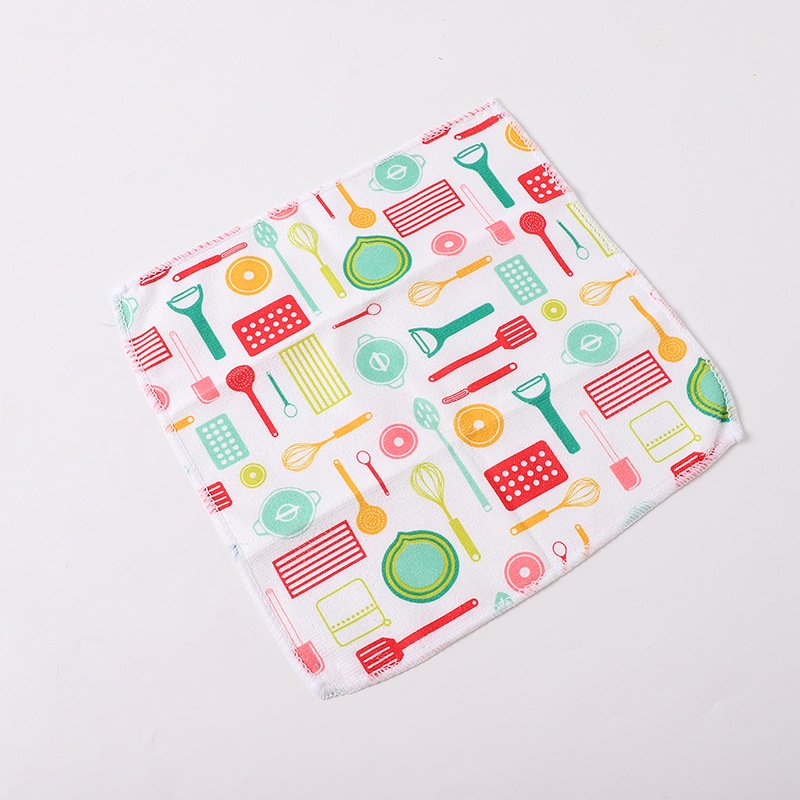 Square microfiber custom printed hand towel handkerchief for India