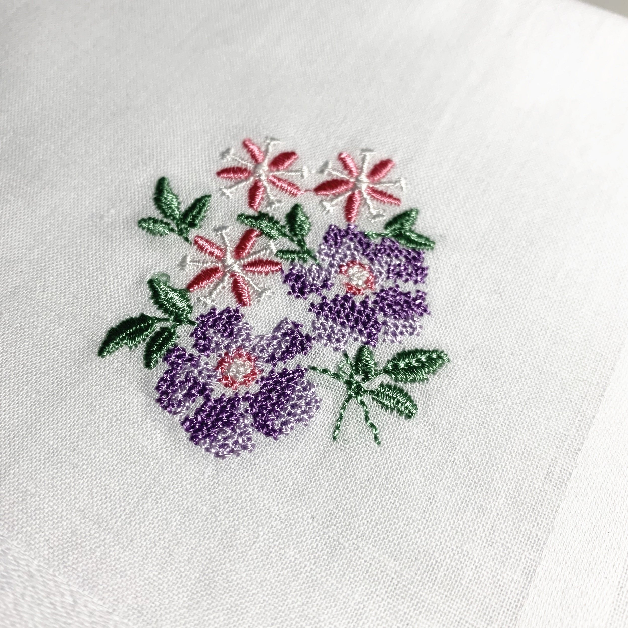 Flower embroidered bridal wedding handkerchief japanese for bride set cotton embroidered handkerchief