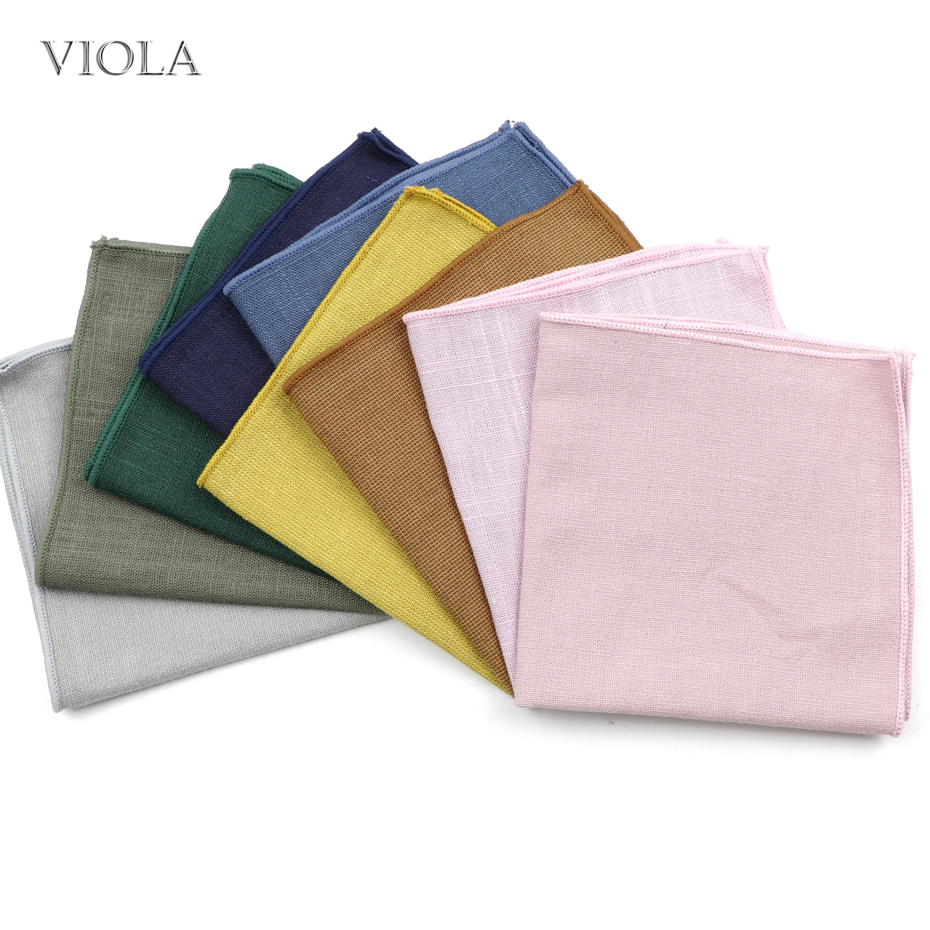 Colorful Solid Handkerchief 100% Cotton Hankie 22cm Pink Blue Women&Men Casual Party Pocket Square Gift Tuxedo Bow Tie Accessory