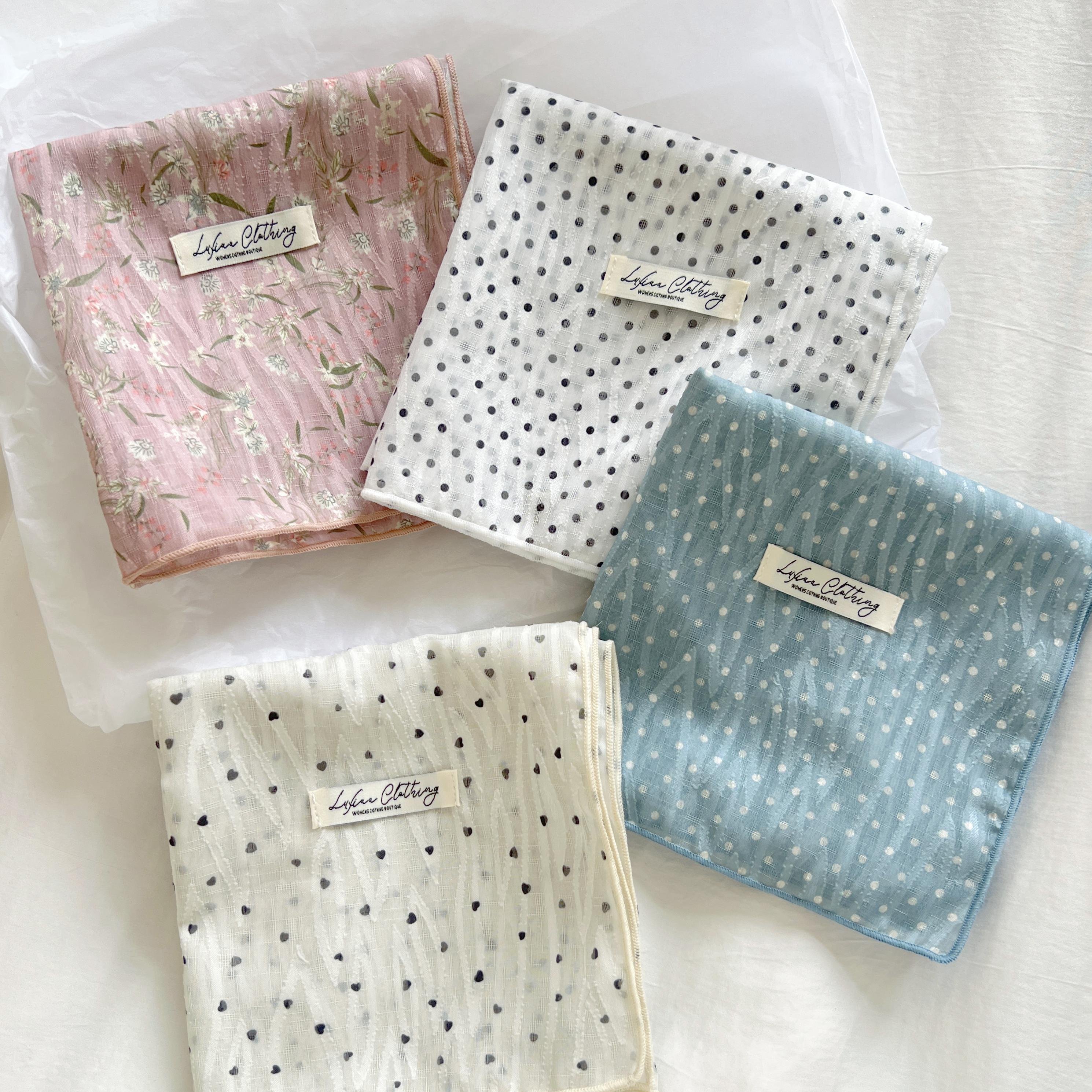 Popular Vintage 70*70cm Square Scarf Multifunctional Polka Dot Fashion Hair Accessories for Women Handkerchiefs