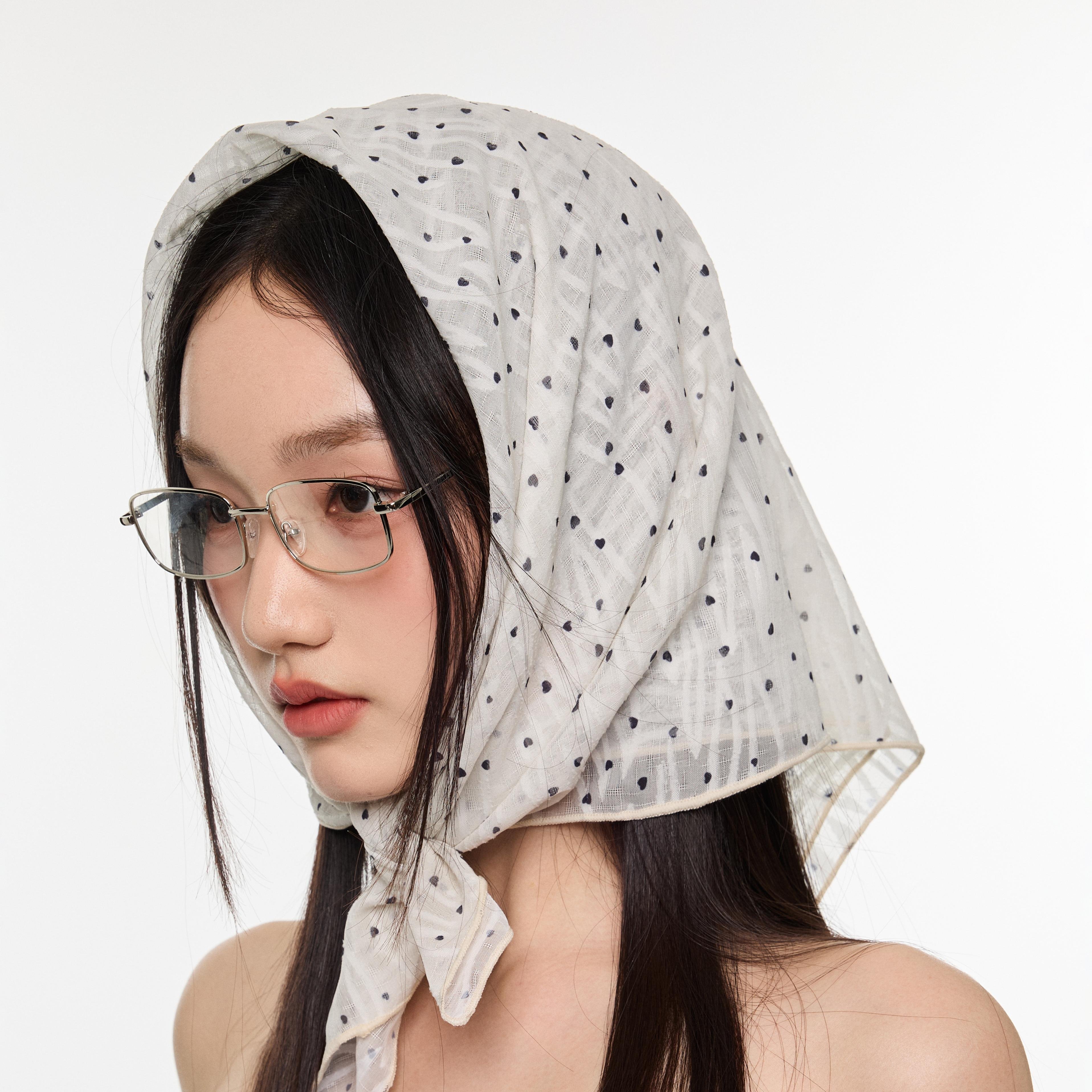 Popular Vintage 70*70cm Square Scarf Multifunctional Polka Dot Fashion Hair Accessories for Women Handkerchiefs