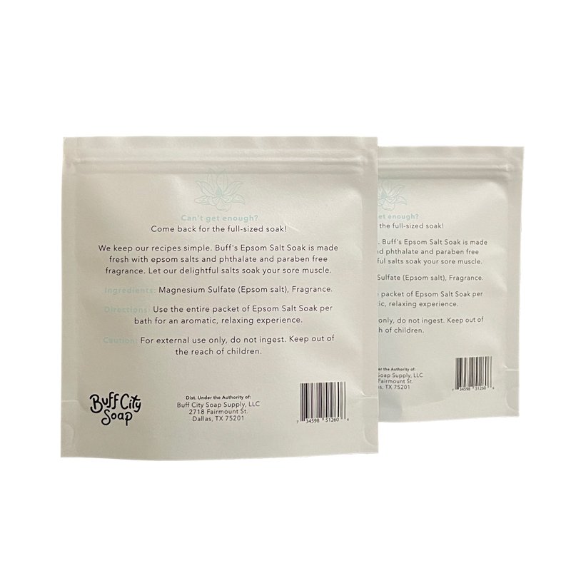 Custom Printed Food Grade Eco-friendly Bag Aluminum Foil Kraft Paper Stand up Pouch with Zipper for Soap Bath Salt