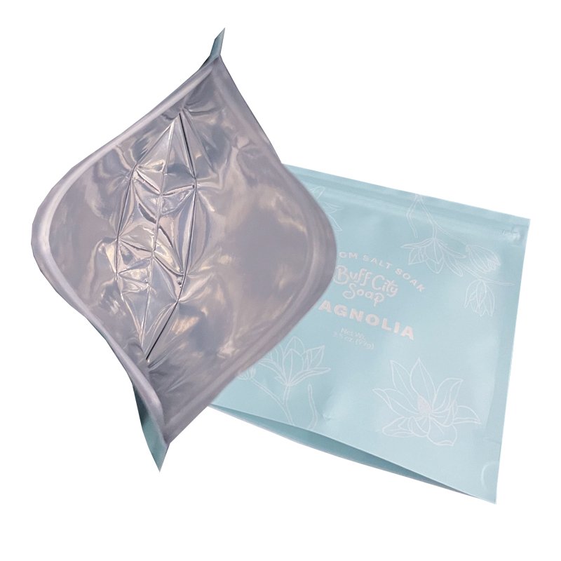 Custom Printed Food Grade Eco-friendly Bag Aluminum Foil Kraft Paper Stand up Pouch with Zipper for Soap Bath Salt