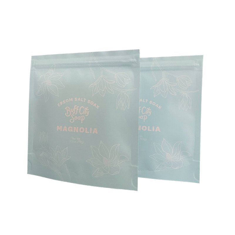 Custom Printed Food Grade Eco-friendly Bag Aluminum Foil Kraft Paper Stand up Pouch with Zipper for Soap Bath Salt