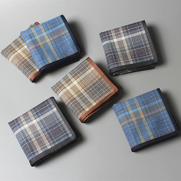 Ladies square scarf handkerchiefs cotton custom print mens embroidery handkerchief