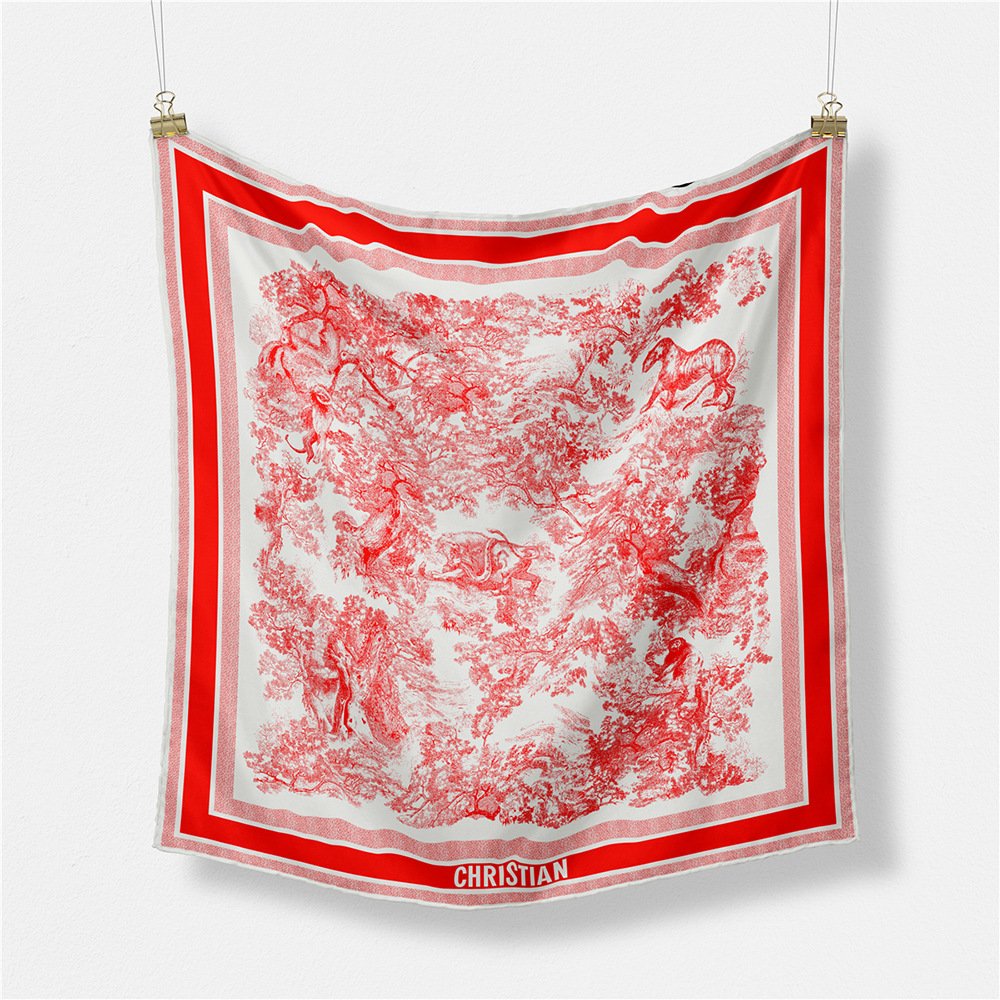 Luxury Brand Twill Silk Scarf Women Bandanna Scarves Neck Office Ladies Handkerchief Soft Female Foulard Printed Scarves