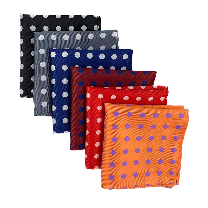 Custom Pocket Square Handkerchief 25cm Hanky Polka Dot Floral Paisley Colorful Red Black And White
