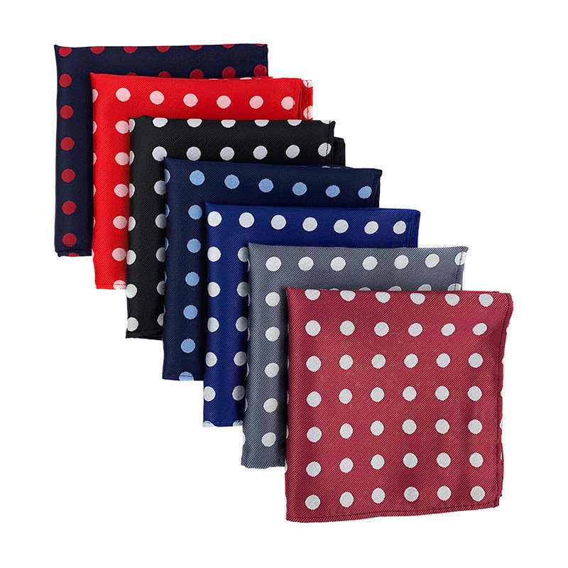 Custom Pocket Square Handkerchief 25cm Hanky Polka Dot Floral Paisley Colorful Red Black And White