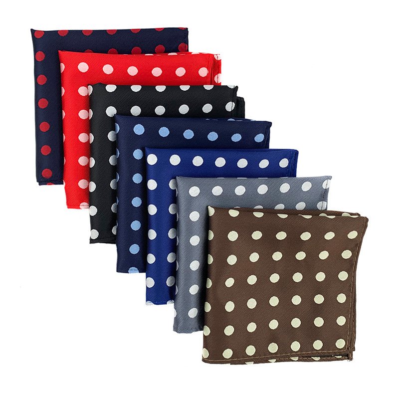 Custom Pocket Square Handkerchief 25cm Hanky Polka Dot Floral Paisley Colorful Red Black And White
