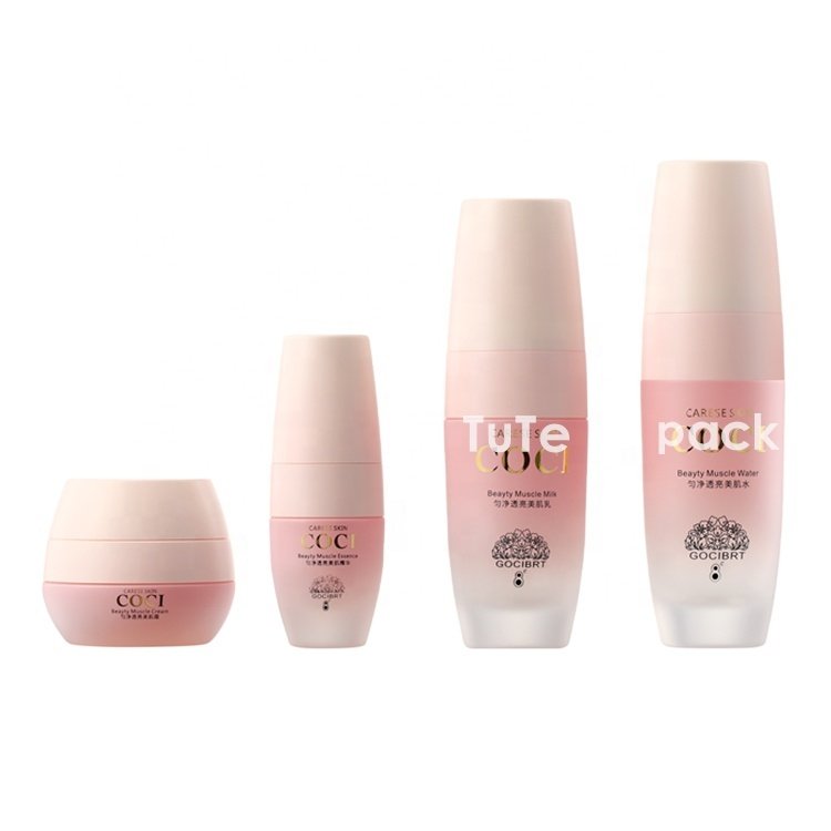 Pink skin care glass bottle Skin care packaging box roller bottle tom ford bottle 50ml perfume