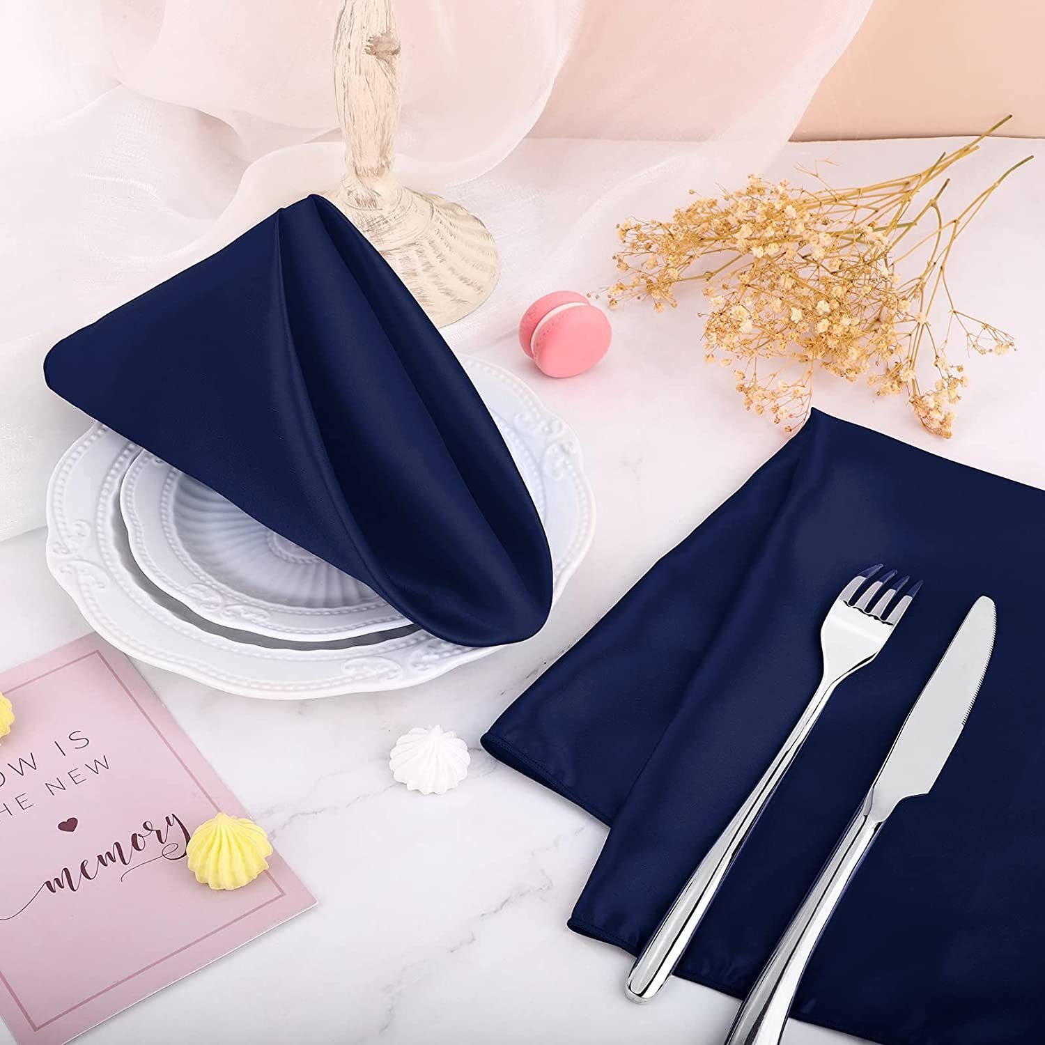 Hot Sale Square Satin Table Napkins Soft Handkerchief Romantic Wedding Banquet Table Cloth Dinner Decoration Custom Napkins